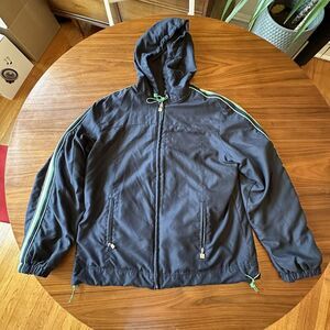 EUC Everlast Blue Grey Reversible Zipper Track Jacket Hooded Medium Men’s